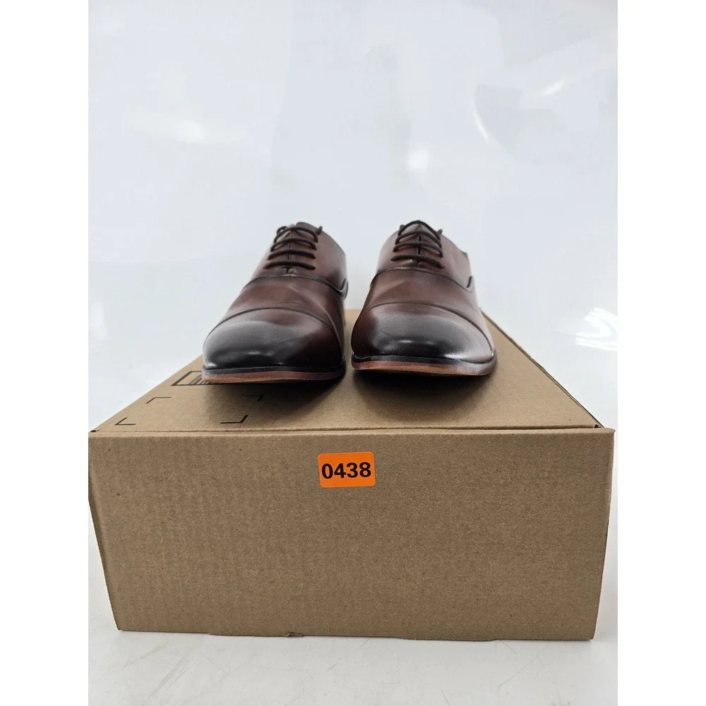 Tommy Hilfiger Saylor Cap Toe Oxford Mens 13 Brown Dress Shoes TMSAYLOR -Good
